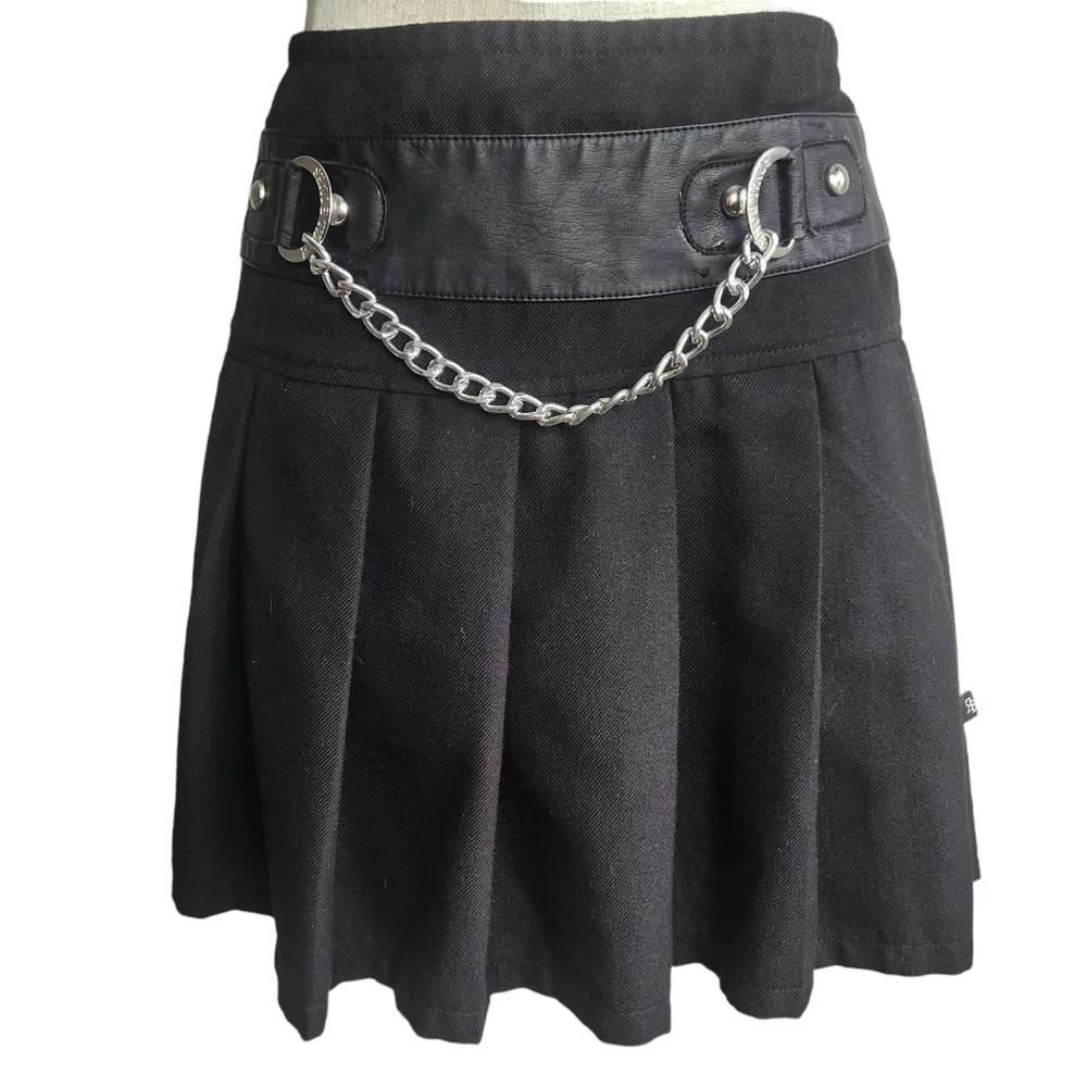 Royal Bones by TRIPP NYC Pleated Mini Skirt Black Size Small